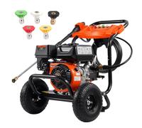 VEVOR Nettoyeur haute pression à gaz, 3500 PSI 2,6 GPM, nettoyeur haute pression à gaz avec pompe en aluminium, pistolet pulvérisateur et baguette d'extension, lot de 5 buses, pour voiture, clôture