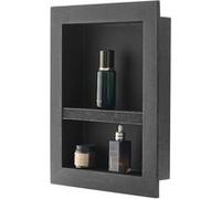 VEVOR Niche de Douche Encastrable 10,16x40,64x50,8cm Moderne Double Couche Noir