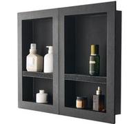 VEVOR Niche Encastrable Salle de Bain, 40,6x61 cm + 40,6x61 cm, Niche Douche Encastrable Murale Étagères Organisateur Rangement Moderne, pour Stockage de Savon, Shampoing, Douche, Salle de Bains, Noir