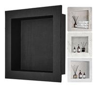 VEVOR Niche douche encastrable 40,64x40,64x10 cm Plastique XPS 1 étagère Noir