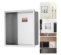 VEVOR Niche de Douche Encastrer Mur Inox 33x33 cm 2 Étagères pour Salle de Bain