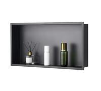 VEVOR Niche Douche Encastrable, 10,2x33x63,5 cm, Niche Murale Acier Inoxydable, Étagère de Salle de Bain Moderne Étanche, Facile à Nettoyer, pour Stockage Savon Shampoing Douche Salle de Bains, Noir