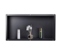VEVOR Niche Douche Encastrable Salle de Bain sans Cadre Inox 10,2x33x63,5cm Noir