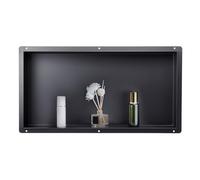 VEVOR Niche Douche Encastrable, 10,2x33x63,5 cm, Niche Murale Acier Inoxydable sans Cadre, Étagère Salle de Bain Étanche, Facile à Nettoyer, pour Stockage Savon Shampoing Douche Salle de Bains, Noir