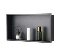 VEVOR Niche Douche Encastrable Salle de Bain Murale Inox 10,2x33x63,5 cm Noir