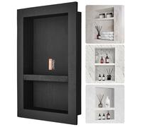 VEVOR Niche Douche Encastrer Mur 40,64x60,96x10 cm 2 Étagères pour Salle de Bain
