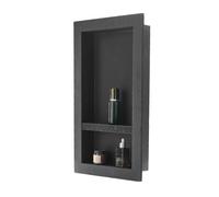 VEVOR Niche Encastrable Salle de Bain, 10,16x40,64x71,12 cm, Niche Douche Encastrable Murale Étagères Organisateur de Rangement Moderne, pour Stockage de Savon, Shampoing, Douche, Salle de Bains, Noir