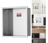 VEVOR Niche murale 10x33,02x33,02cm Niche de douche Acier inoxydable Niche à une couche 100 % étanche Montage en niche 0-40°C Température de fonctionnement Design d'angle intérieur 92° Convient pour s