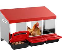 VEVOR Nichoir pour poules, 3 compartiments, 15 à 30 pouces, Nichoir stable et résistant à la corrosion, en métal, avec nichoirs inclinés, trous au sol et plate-forme de repos, Adapté
