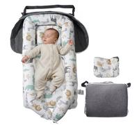 VEVOR Nid d'ange pour nouveau-né, avec appui-tête, lits bébés cocons, 100 % coton respirant et doux, nid de chaise longue avec housse double face lavable, siège de sol portable pour bébé, pour maison