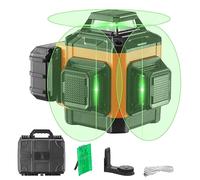 VEVOR Niveau Laser 30 m Niveau Laser 360° x 3 Ligne Croisée Verte Mode Autonivelant Manuel Longueur d'Onde Laser 520 nm ± 10 nm Précision de 0,28 cm à 10 m 8 h de Travail Continu avec Batterie Support