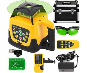 VEVOR Niveau Laser Autonivelant Balayage Rotative à 360° Laser Ligne Verticale Horizontale Module Laser Rotatif Auto-Alignement Précision ±20" Faisceau Vert Distance de Travail 500m Construction Jaune