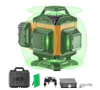 VEVOR Niveau Laser 30 m Niveau Laser 360° x 4 16 Lignes Croisées Verte Mode Autonivelant Manuel Longueur d'Onde Laser 520 nm ± 10 nm Précision de 0,28 cm à 10 m 5 h de Travail en Continu avec Batterie
