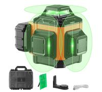 VEVOR Niveau Laser 30 m Niveau Laser 360° x 3 Ligne Croisée Verte Mode Autonivelant Manuel Longueur d'Onde Laser 520 nm ± 10 nm Précision de 0,28 cm à 10 m 8 h de Travail Continu avec Batterie Support