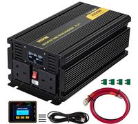 VEVOR Onduleur à Onde Sinusoïdale Modifiée, 2000 W DC 24 V à AC 240 V Onduleur en Alliage d'Aluminium avec Télécommande, Transformateur de Tension pour Appareil Électriques Voiture Ordinateur