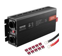VEVOR Onduleur à onde sinusoïdale modifiée, 3000 W, CC 12 V à CA 230 V, écran LCD, avec 3 prises CA, 2 ports USB, 1 port de type C, 10 fusibles de rechange, pour équipements ménagers de grande taille