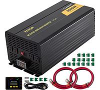VEVOR Onduleur à Onde Sinusoïdale Modifiée 5000 W Onduleur CC 12 V vers CA 120 V, avec Télécommande LCD et Câble, Indicateur LED, Ventilateur Refroidissement, pour Camion, Camping-car, Voiture, Bateau