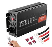 VEVOR Onduleur à Onde sinusoïdale Pure, 1000 W, onduleur CC 12 V vers CA 230 V, avec 1 Prise CA, 1 Port USB, 1 Port Type-C, et télécommande pour Petits appareils domestiques comme Smartphone, pc