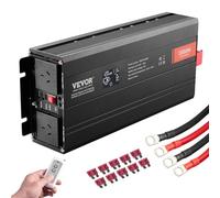 VEVOR Onduleur à onde sinusoïdale pure, 3000 W, onduleur CC 12 V vers CA 230 V avec 2 prises CA, 2 ports USB, 1 port Type-C, écran LCD et une télécommande pour appareils ménagers de grande taille