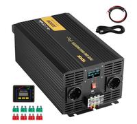 VEVOR Onduleur à onde sinusoïdale pure, 3000 W, onduleur de voiture CC 24 V vers CA 230 V, avec port USB, écran LCD, télécommande, prise EU, pour camping-car, camion, voiture, système solaire, voyage