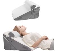 VEVOR Oreiller cale-lit, set de 3 oreillers de lecture orthopédiques, oreiller postopératoire pour reflux acide, douleurs dorsales et ronflements