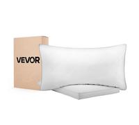 VEVOR Oreiller Duvet, Lot de 2, 76 x 50 cm, avec Housse en Coton, Garnissage en Duvet Plume d'Oie et Fibre Synthétique, Bon Maintien, Confort Optimal, Lavable en Machine, Oreillers pour Chambre, Blanc