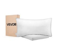 VEVOR Oreiller Duvet, Lot de 2, 91 x 50 cm, avec Housse en Coton, Garnissage en Duvet Plume d'Oie et Fibre Synthétique, Bon Maintien, Confort Optimal, Lavable en Machine, Oreillers pour Chambre, Blanc