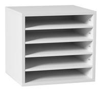 VEVOR Organisateur De Bureau En Bois 35,5x30,5x33cm 5 Compartiments Facile à Utiliser Blanc