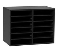 VEVOR Organisateur De Bureau En Bois 52x30,5x41cm 12 Compartiments Étagère Amovible Noir Noir