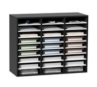VEVOR Organisateur de Bureau en Bois Trieur de Fichiers 27 Compartiments Noir