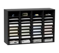 VEVOR Organisateur de Bureau en Bois Trieur de Documents Noir 36 Compartiments