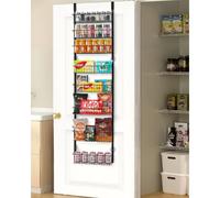 VEVOR Organisateur de garde-manger à suspendre sur la porte, étagère à épices murale à 8 niveaux, réglable, en acier robuste, pour assaisonnement, pour maison, cuisine, buanderie, salle de bain, noir