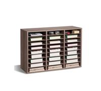 VEVOR Organiseur de littérature, 27 compartiments, boîte aux lettres de bureau en bois, panneau de particules, avec étagères amovibles, trieur de fichiers pour dossiers, document, papiers, noir-gris
