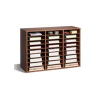 VEVOR Organiseur de littérature 27 compartiments, boîte aux lettres de bureau en bois, panneau de particules, avec étagères amovibles, trieur de fichiers pour dossiers, document, papiers, marron foncé