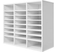 VEVOR Organiseur de Littérature en Bois 24 Compartiments pour Dossiers Documents Blanc Blanc