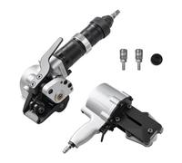 VEVOR Outil de cerclage pneumatique pour bande métallique de 19 mm, machine de cerclage d'emballage, force de tension de 8500 N, presse à balles fendue robuste pour emballages à haute résistance
