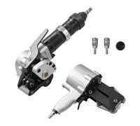 VEVOR Outil de cerclage pneumatique pour bande métallique de 32 mm, machine de cerclage d'emballage, force de tension de 8500 N, presse à balles fendue robuste pour emballages à haute résistance