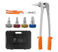 VEVOR Outil d'Expansion de Tubes PEX Manuel Élargisseur de Tuyau PEX pour Système Chauffage Radiant, Plomberie, Compatible avec Tube 9,52 mm 12,7 mm 19 mm 25,4 mm, avec 4 Têtes Extensibles, Coupe-tube