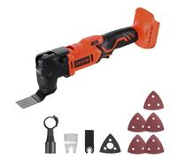 VEVOR Outil Multifonction Oscillant Sans Fil 20 V avec 6 Vitesses Variables 8500-17000 OPM, Angle Oscillation 3,2°, Accessoires de Scie, Lampe de Travail LED, pour Poncer, Couper, Batterie Non Incluse