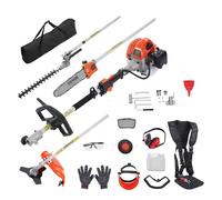 VEVOR Outils de Coupe Multifonctionnel 5 en 1, Taille-haie à gaz 26 CC, désherbeur, Taille-Bordure, Moteur Deux Temps, scie à Perche, tronçonneuse avec rallonge, Outils pour élagage arbuste Branche