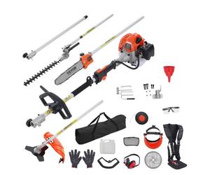 VEVOR Outils de coupe multifonctionnel 6 en 1, taille-haie à gaz 43 CC, désherbeur, taille-bordure, moteur deux temps, scie à perche, tronçonneuse avec rallonge, outils pour élagage arbuste branche