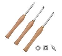 VEVOR Outils Tournage Bois 3PCS Outils pour Tour à Bois avec Fraise Ronde Carrée Diamantée en Carbure avec Poignées Confortables 200 mm Coffret 395x150x80 mm Outils pour Travaux du Bois Charpentiers