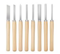 VEVOR Outils Tournage pour Tour à Bois, 8 PCS, Ciseaux à Bois Lame Acier Carbone, avec 2 Outils Obliques, 1 Pointe de Lance, 1 Outil de Séparation, 1 Bec Rond, 3 Gouges, pour Débutants, Amateurs, Pro