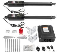 VEVOR Ouvre-porte automatique électrique, capacité 399 kg, ouvre-porte double battant, longueur 5,5 m, vitesse 16 mm/s, 80 W, kit complet à distance, ouvre-porte pousser tirer pour ouvrir porte garage