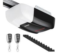 VEVOR Ouvre-Porte de Garage 800 N, Motorisation Porte de Garage à Courroie | pour Garage Résidentiel, 2 Télécommandes, Rail en 4 Sections, Éclairage LED, Commande à une Touche en Voiture, Noir et Blanc