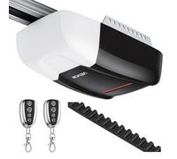 VEVOR Ouvre-Porte de Garage 800 N, Motorisation Porte de Garage à Courroie, pour Garage Résidentiel, 2 Télécommandes, Rail en 4 Sections, Éclairage LED, Commande à une Touche en Voiture, Noir et Blanc