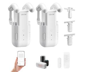 VEVOR Ouvre-Rideau Électrique et Automatique Lot de 2PCs, Robot de Rideau Intelligent Contrôlé par APP et Télécommande, Compatible avec Alexa et Google Home, pour Tringles Romaines, Rails U/I
