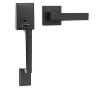 VEVOR - poignée de porte d'entrée carrée noire mate, ensemble avec levier de porte sans serrure