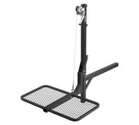 VEVOR Palan à Cerfs à Plateforme Pliable, Capacité de Charge 136 kg, avec Treuil à Manivelle, Récepteur 5 cm, Arbre Pivotant 360°, pour Chasse en Plein Air, Transport à la Ferme, Levage Charge Lourde