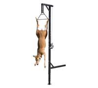 VEVOR Palan à Cerfs d'Attelage de Camion, Capacité de Charge 181,4 kg, avec Treuil à Manivelle, Récepteur 5 cm, Arbre Pivotant 360°, Hauteur Réglable, pour Chasse en Plein Air, Transport à la Ferme
